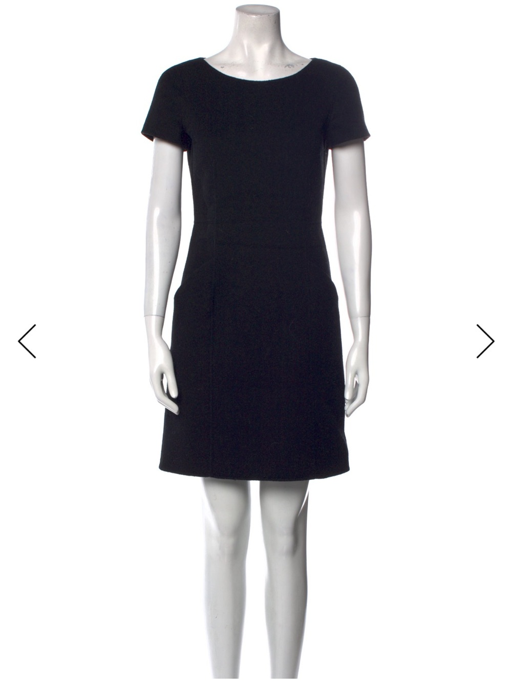 Theory Black Short-Sleeve Mini Sheath Dress